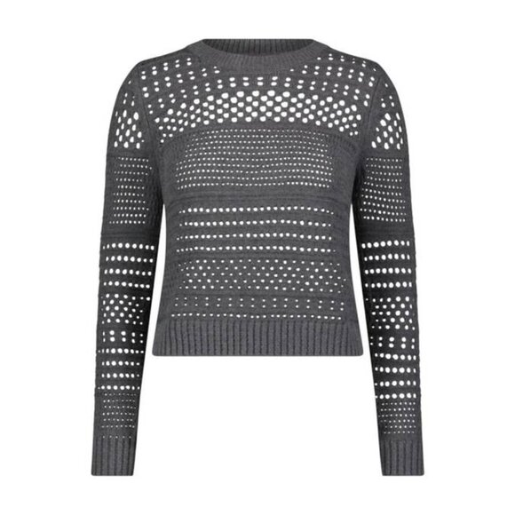 Matthew Bruch Open Weave Variegated Charcoal Sweater Sz 4, Large - Picture 1 of 7